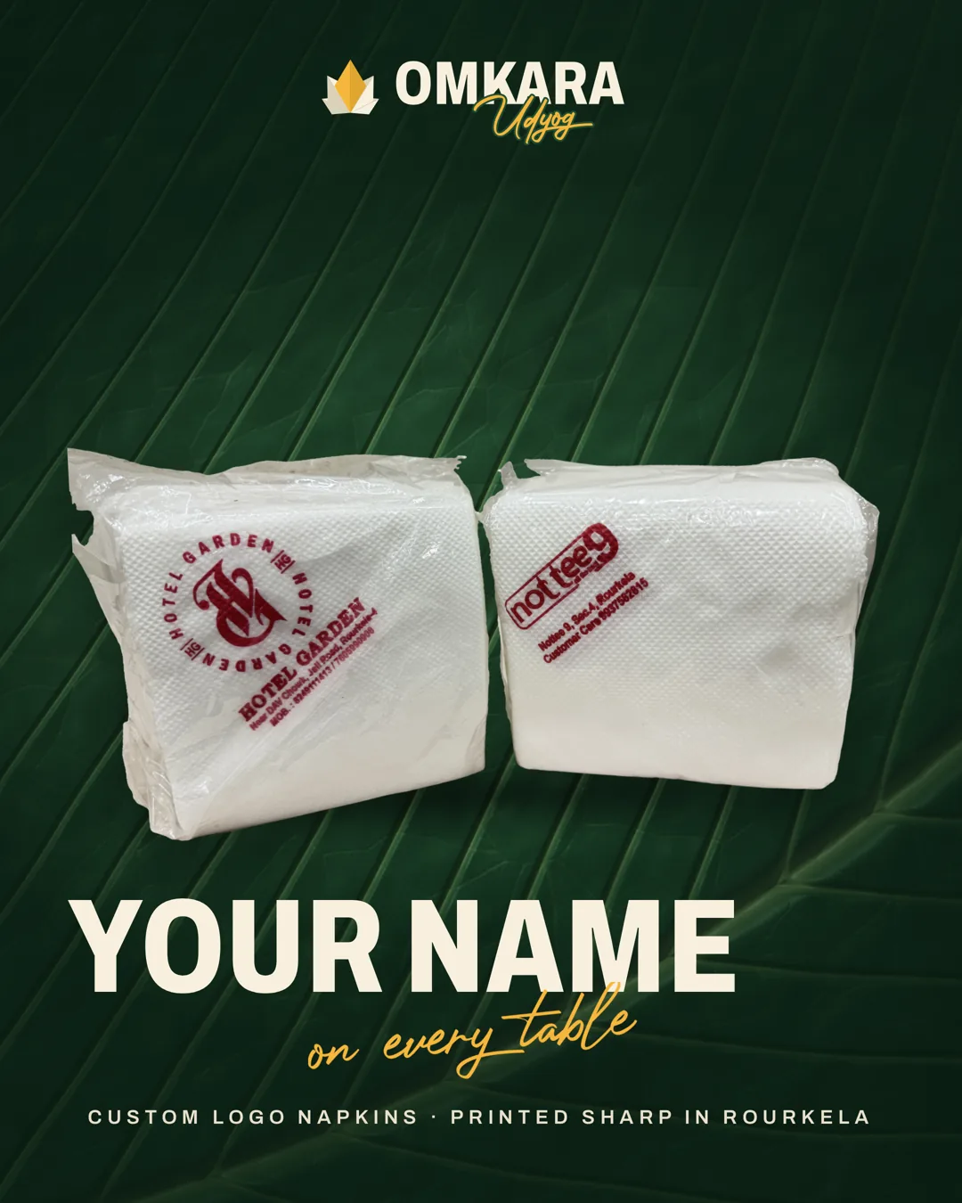 Custom logo napkin campaign poster