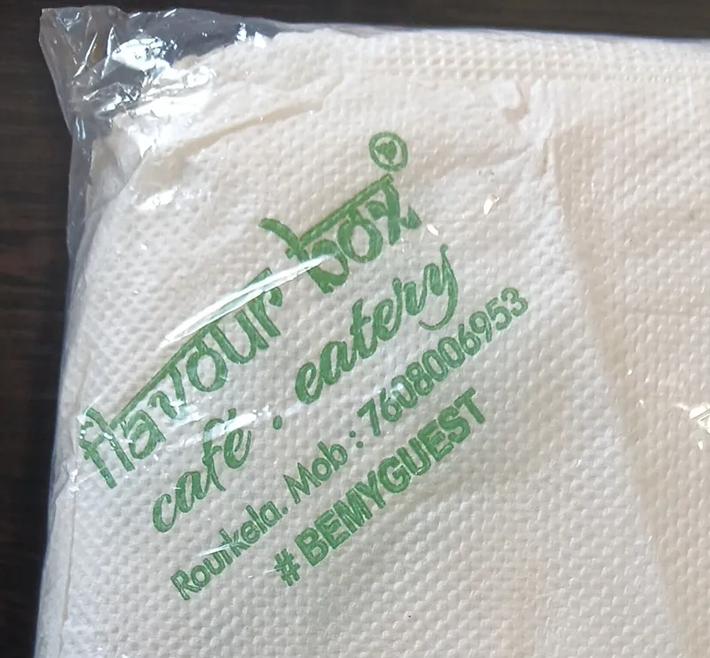 Flavour Box Cafe logo napkin